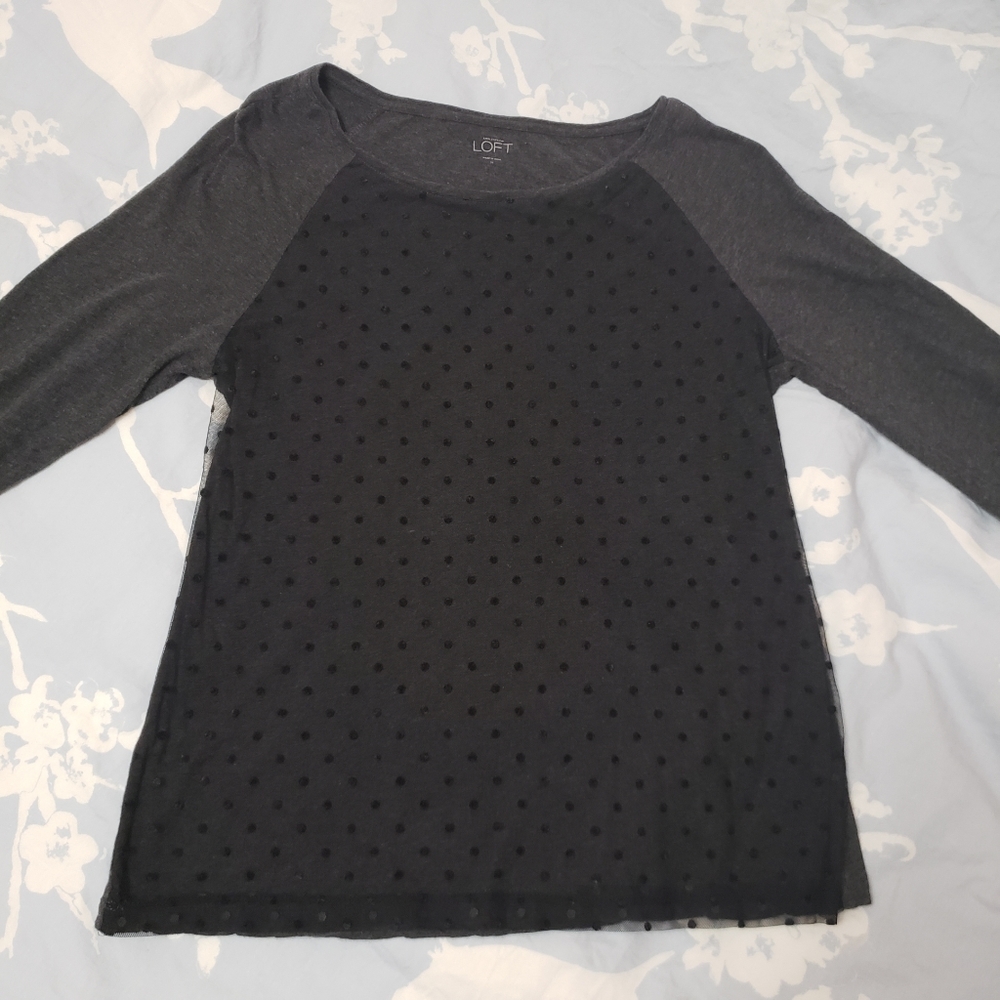 💫3/$30💫Loft Polka Dot Raglan Sleeve Top